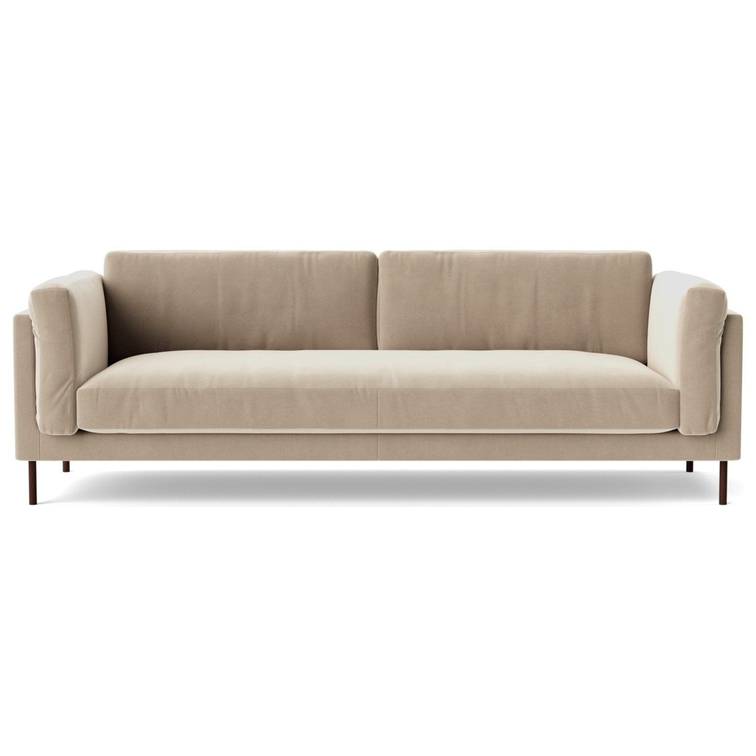 Swoon Munich Velvet 3 Seater Sofa - Taupe