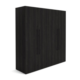 Habitat Atlas 4 Door Wardrobe - Black And Brown