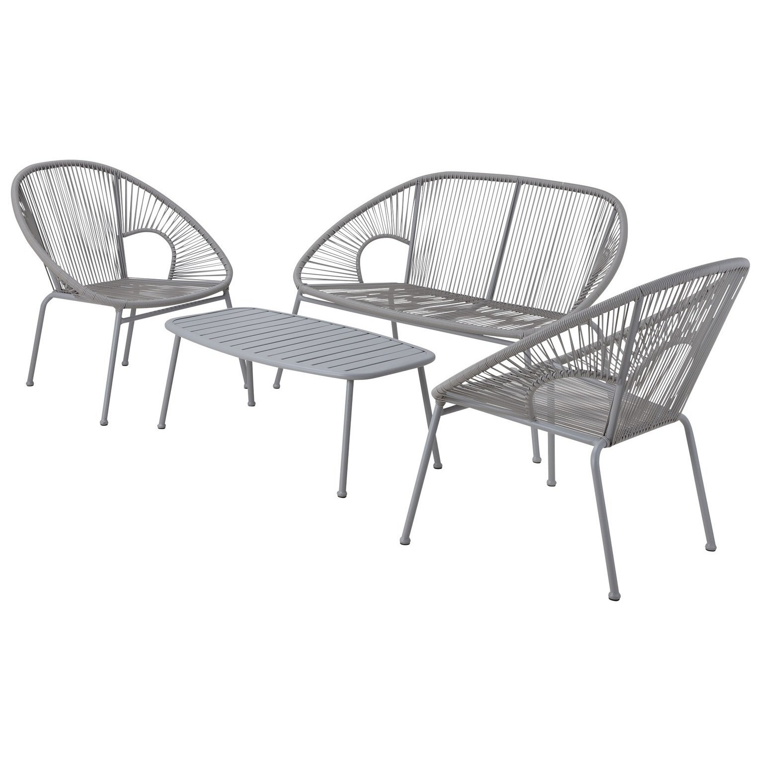 Habitat Nordic Spring 4 Seater Rattan Effect Patio Set- Grey