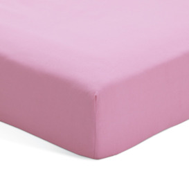 Habitat Polycotton Pink Fitted Sheet - Double