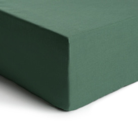 Habitat Cotton Rich 180 TC Leaf Green Fitted Sheet - Double