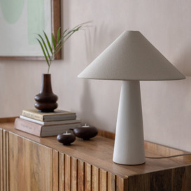Habitat Conical 49cm Ceramic Table Lamp - White & Cream