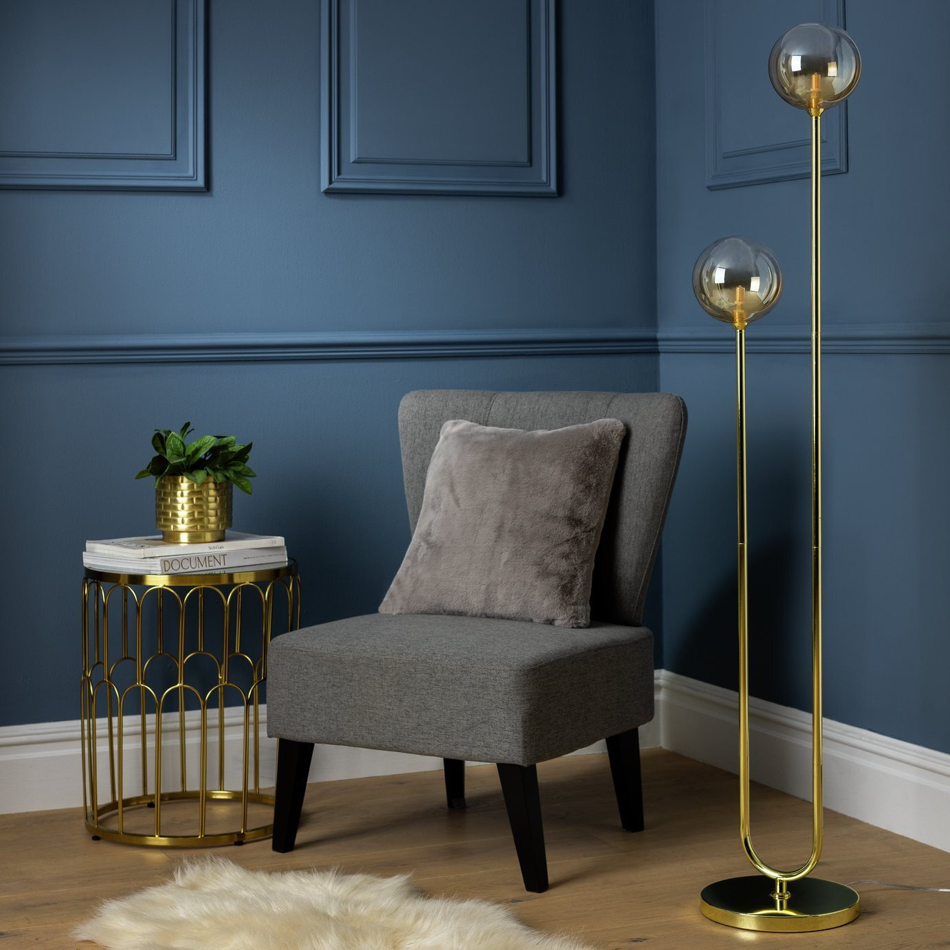 Argos Home Ombre Arc Floor Lamp Champagne by Habitat