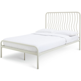 Habitat Wave Double Metal Bed Frame - Off White