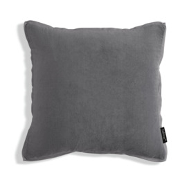 Habitat Cotton Velvet Cushion - Charcoal - 43x43cm