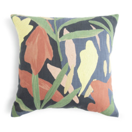 Habitat Embroidered Floral Cushion - Multicolor - 43X43cm