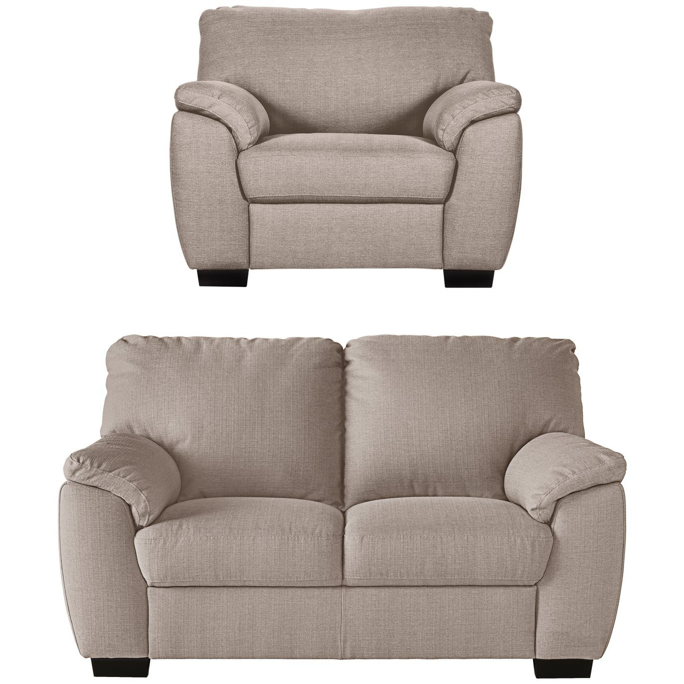 Argos Home Milano Fabric Chair & 2 Seater Sofa - Natural