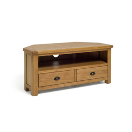 Habitat Kent 2 Drawer Corner TV Unit - Oak