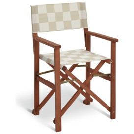 Habitat Folding Wooden Garden Director Chair - Cream & White