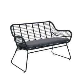 Habitat Ross Rattan Effect Garden Bench - Black