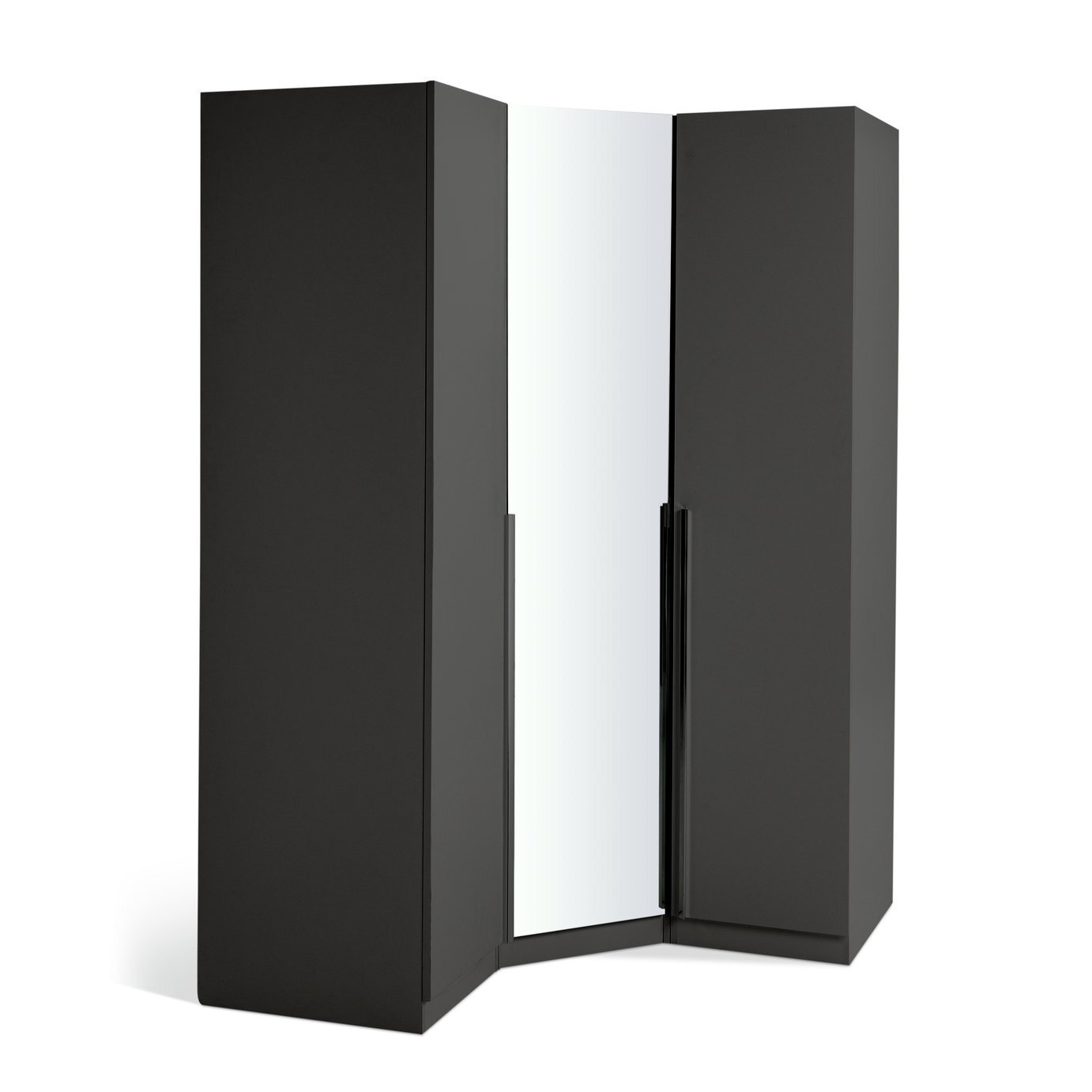 Habitat Munich Corner 3 Door Mirror Wardrobe - Anthracite by 