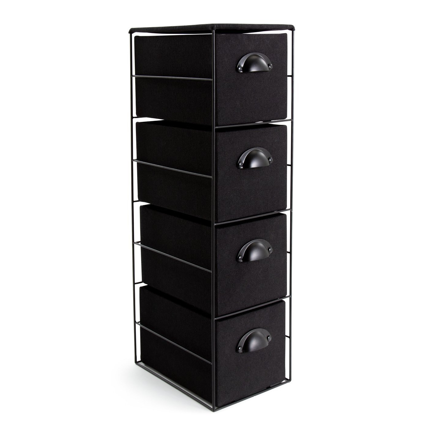 Habitat 4 Drawer Fabric Bathroom Storage Unit Black by Habitat