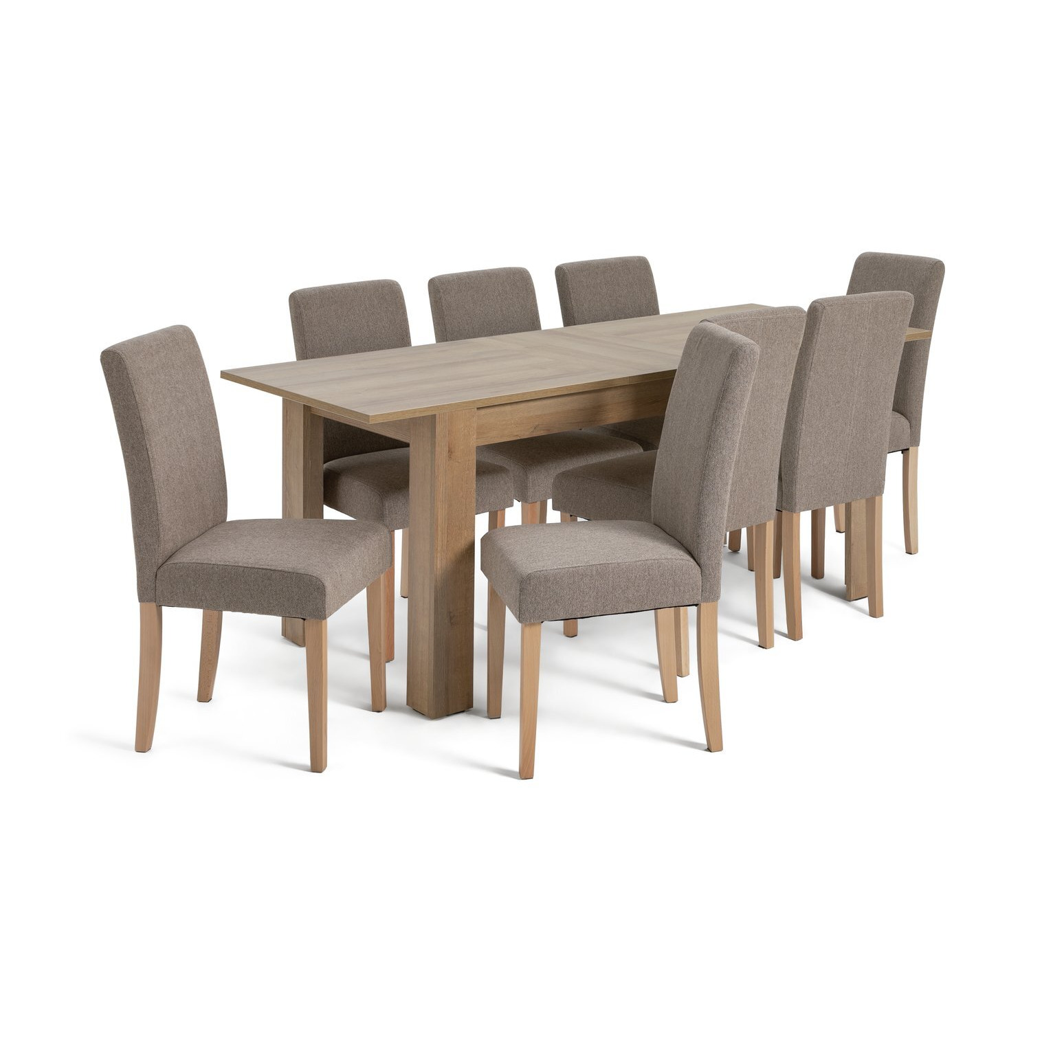 Argos Home Miami Wood Effect Dining Table & 8 Brown Chairs