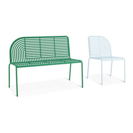Habitat 60 Lucinda Metal Garden Bench & Chair - Green & Blue