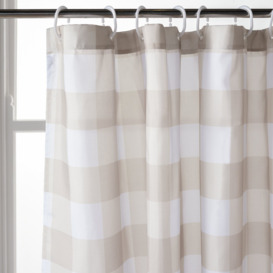Habitat Neutral Print Anti Bac Finish Shower Curtain-Natural