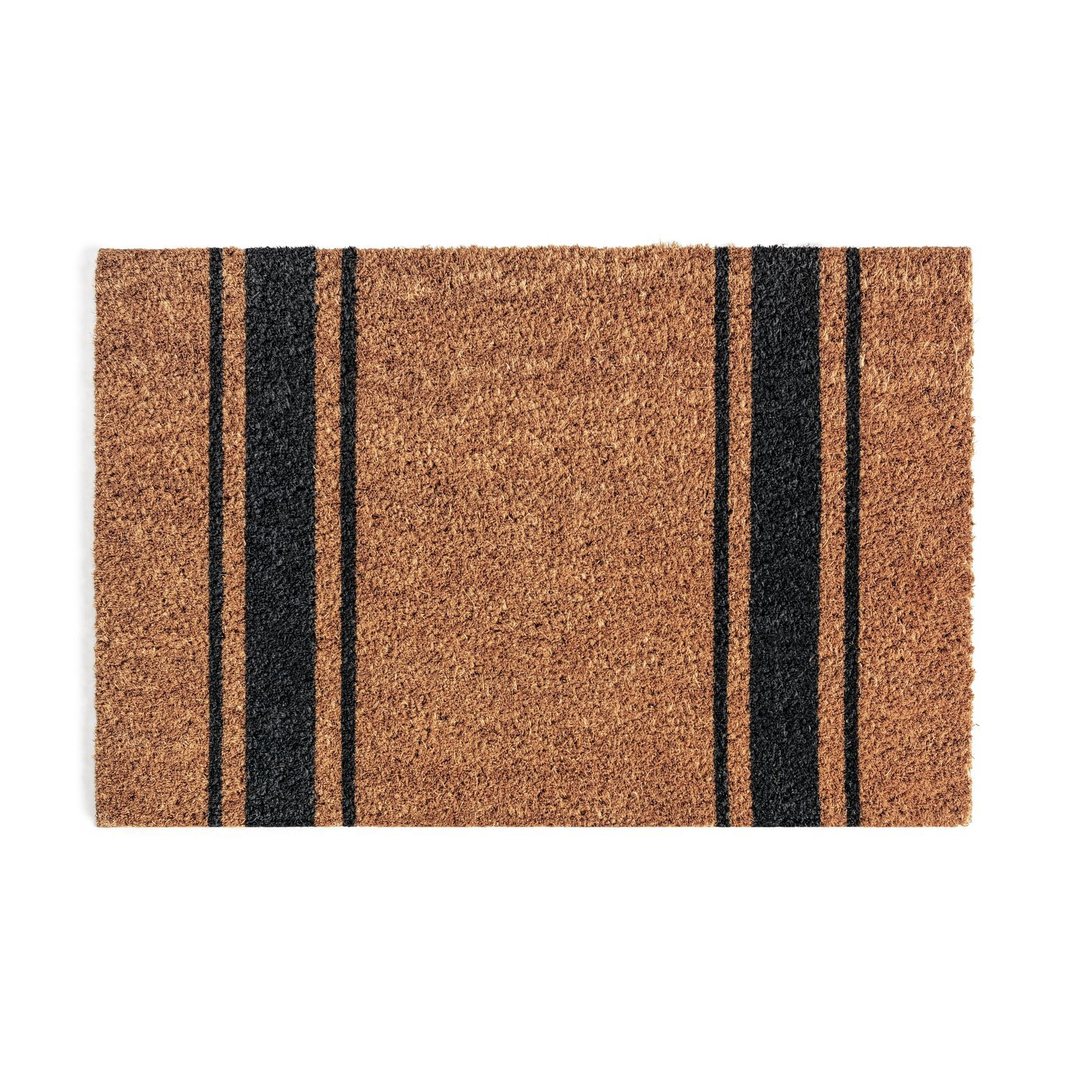 Habitat Stripe Coir Doormat - Black & Brown