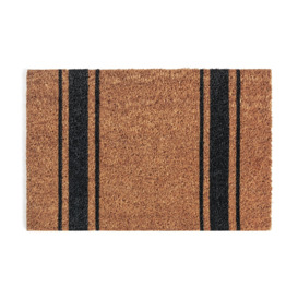 Habitat Stripe Coir Doormat - Black & Brown