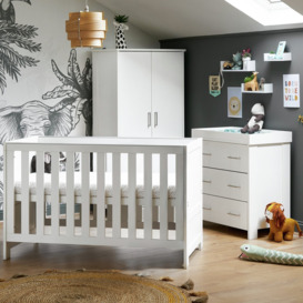 Obaby Nika 3 Piece Nursery Furniture Set - White