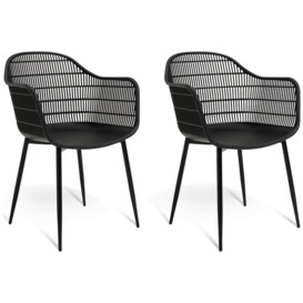 Habitat Serpa Set of 2 Plastic Garden Chairs - Black