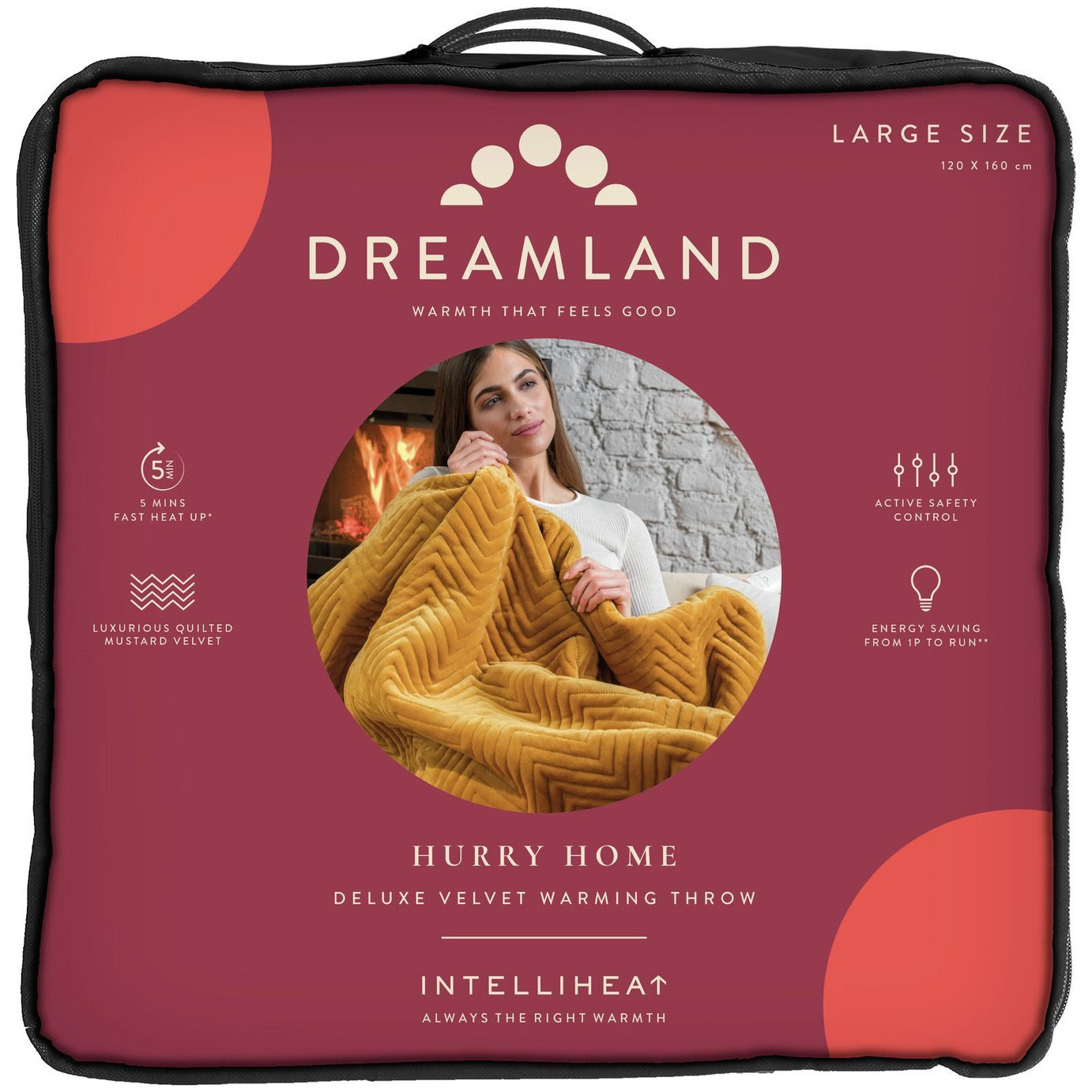 Dreamland Deluxe Velvet Mustard Heated Throw - Large by Habitat |  ufurnish.com