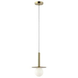 houseof Plate Metal & Glass Bathroom Pendant Light - Brass