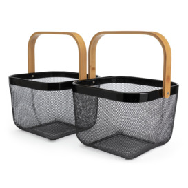 Habitat Small Pack of 2 Mesh Storage Basket - Black