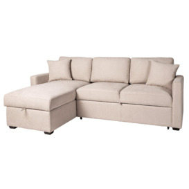 Habitat Reagan Left Hand Corner Chaise Sofa Bed - Natural