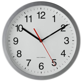 Habitat Radio Controlled Wall Clock - Silver