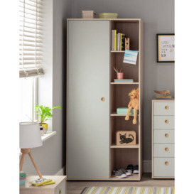 Habitat Camden 1 Door Shelved Wardrobe - Grey and Acacia