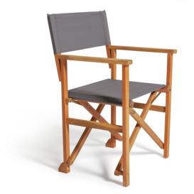 Habitat Folding Wooden Garden Director Chair - Charcoal