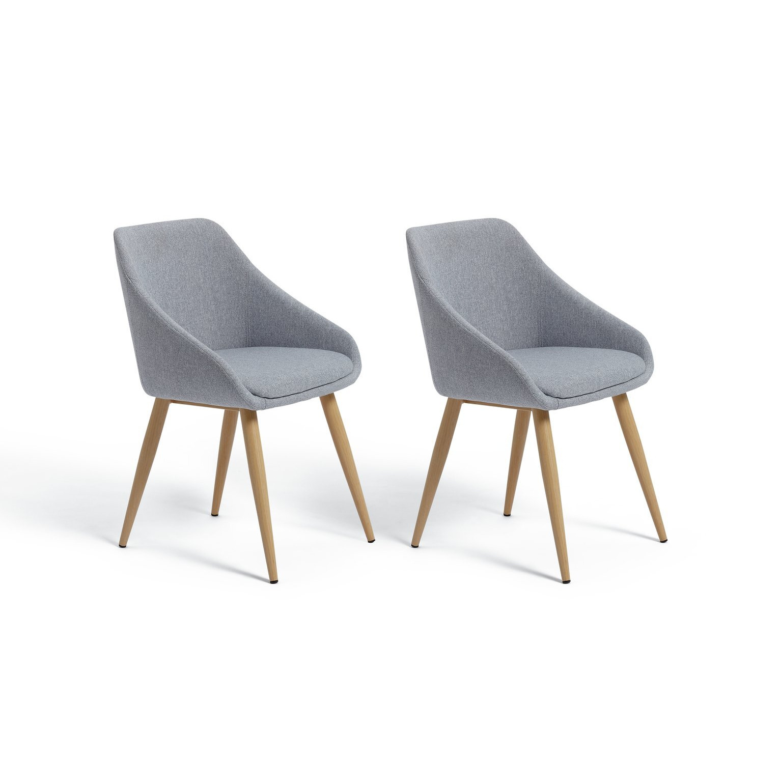 Habitat Skandi Pair of Fabric Dining Chairs - Grey