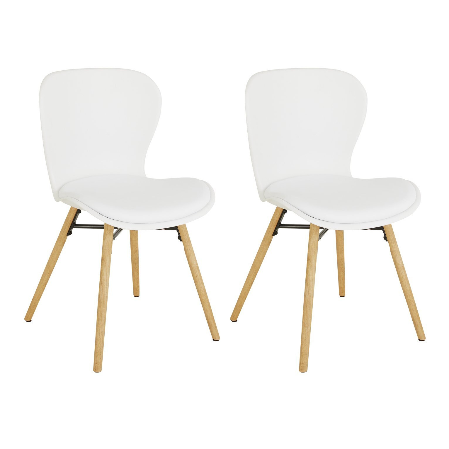 Habitat Etta Pair of Plastic Dining Chair - White