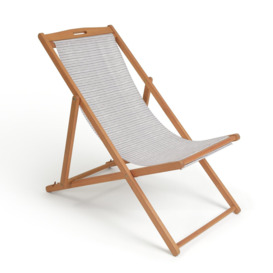 Habitat Folding Wooden Garden Deck Chair - Grey