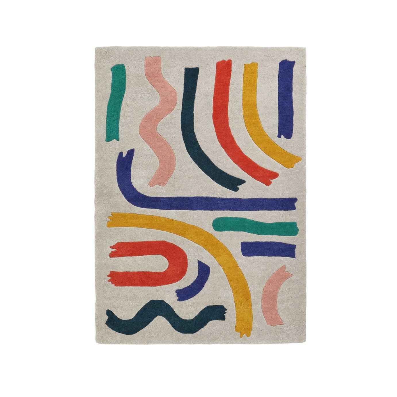 Habitat Studio Squiggle Short Pile Wool Rug - 120x170cm