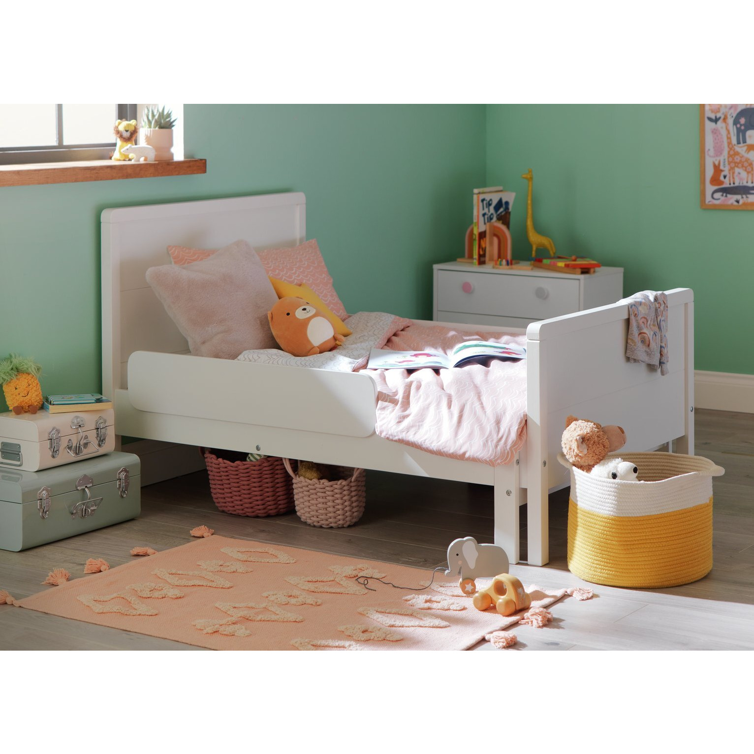 Habitat Bloom Extendable Toddler Bed & Kids Mattress - White