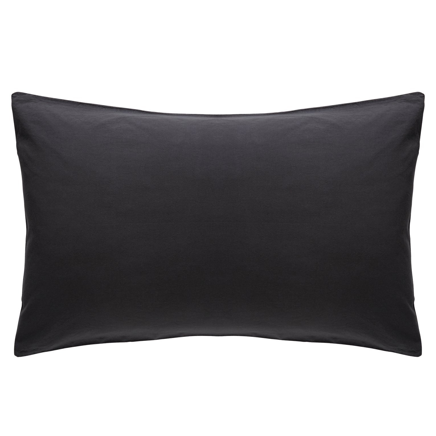 Habitat Washed Standard Pillowcase Pair - Charcoal