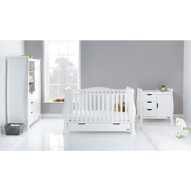 Obaby Stamford Luxe Sleigh 3 Piece Nursery Set - White
