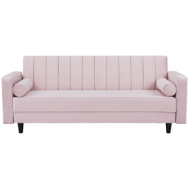 Habitat Preston Velvet 3 Seater Clic Clac Sofa Bed - Pink