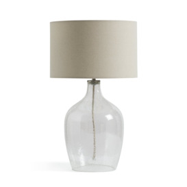 Habitat Abas Glass Table Lamp - Clear & Cream