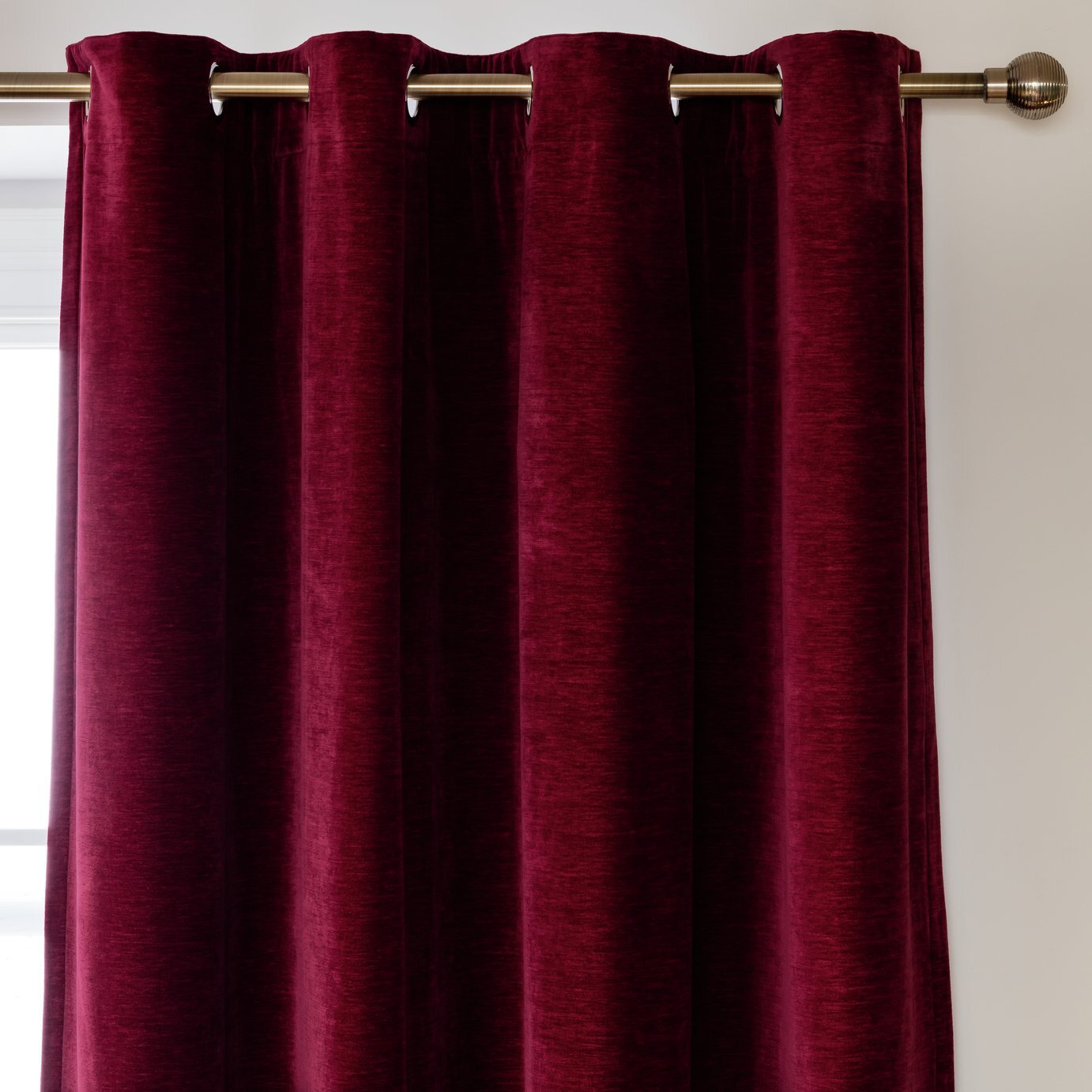 Habitat Plain Chenille Blackout Lined Thermal Curtain -Berry