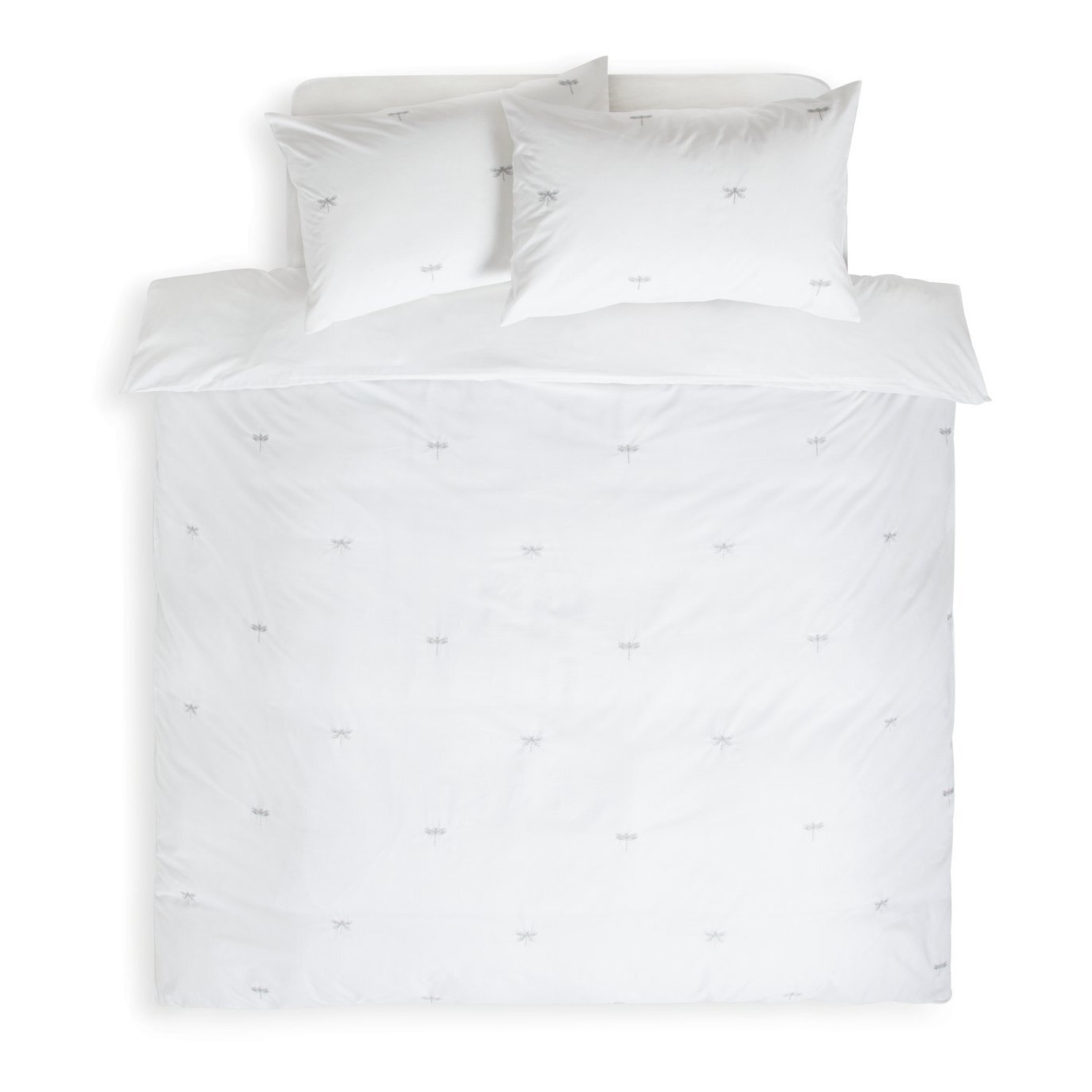 Habitat Dragonfly Embroidered White Bedding Set - Kingsize