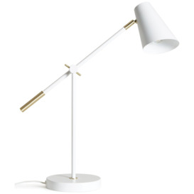 Habitat Vesper Cone Task Table Lamp - White & Gold
