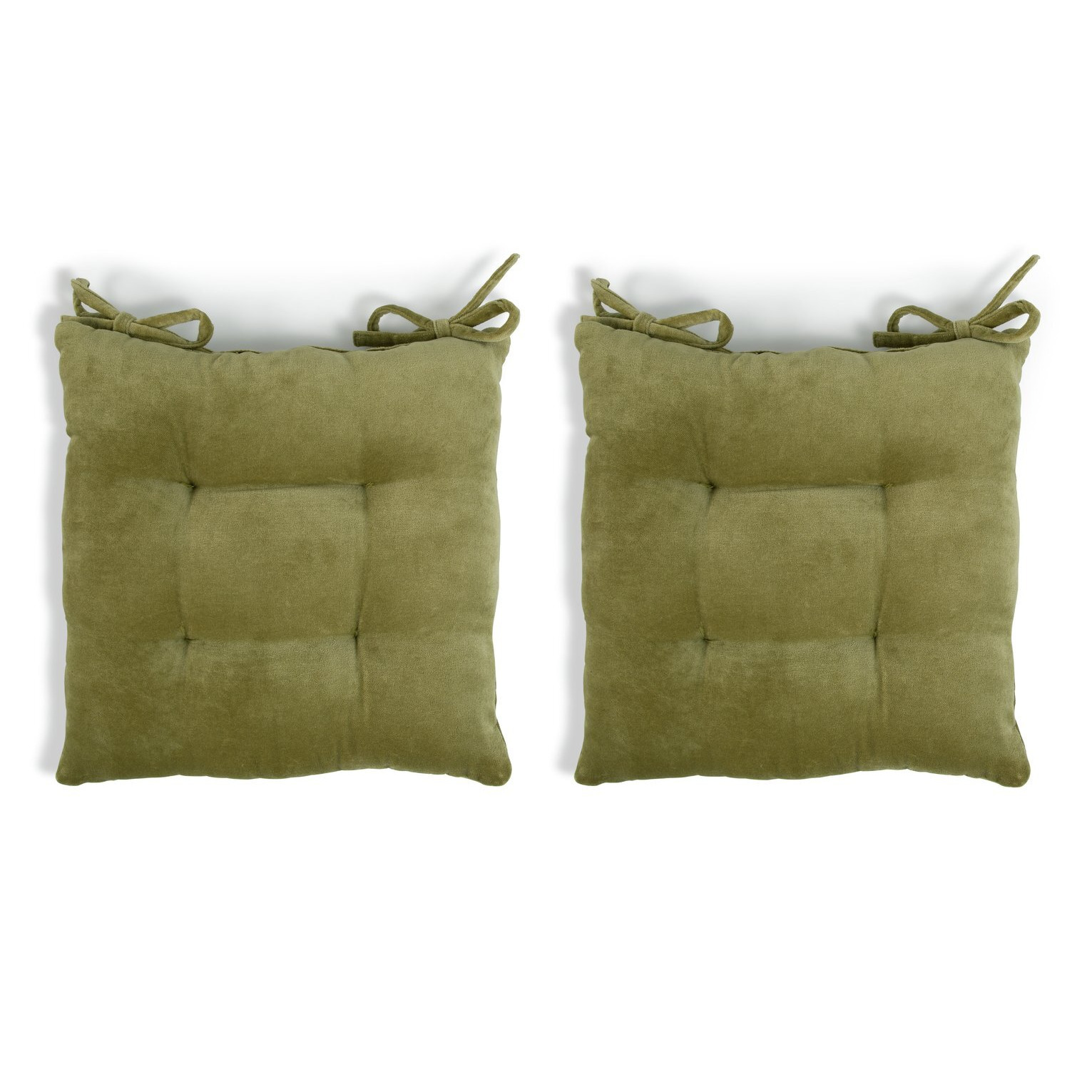 Habitat Citrine Pack of 2 Seat Cushions - Olive Green