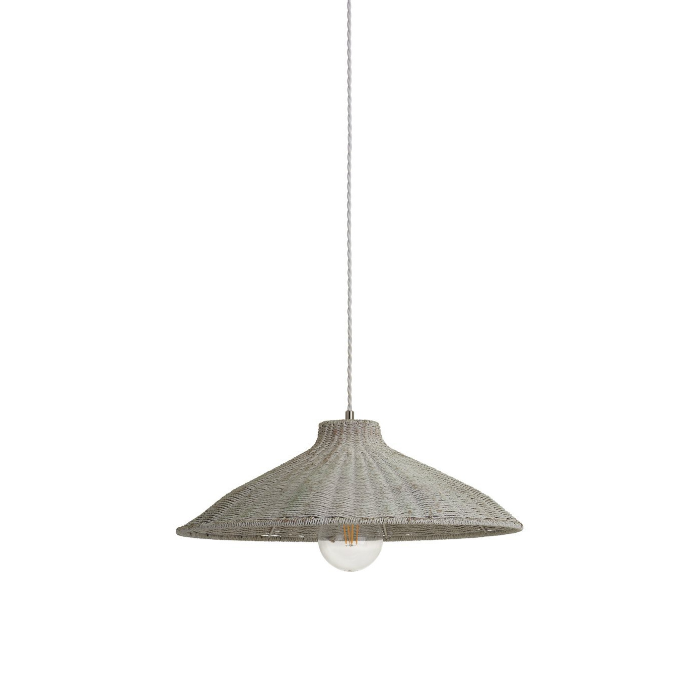 Habitat Apus 120cm Rattan Pendant - Whitewash
