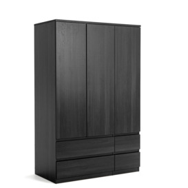 Habitat Jenson 4 Piece 3 Door Wardrobe Set - Black Brown