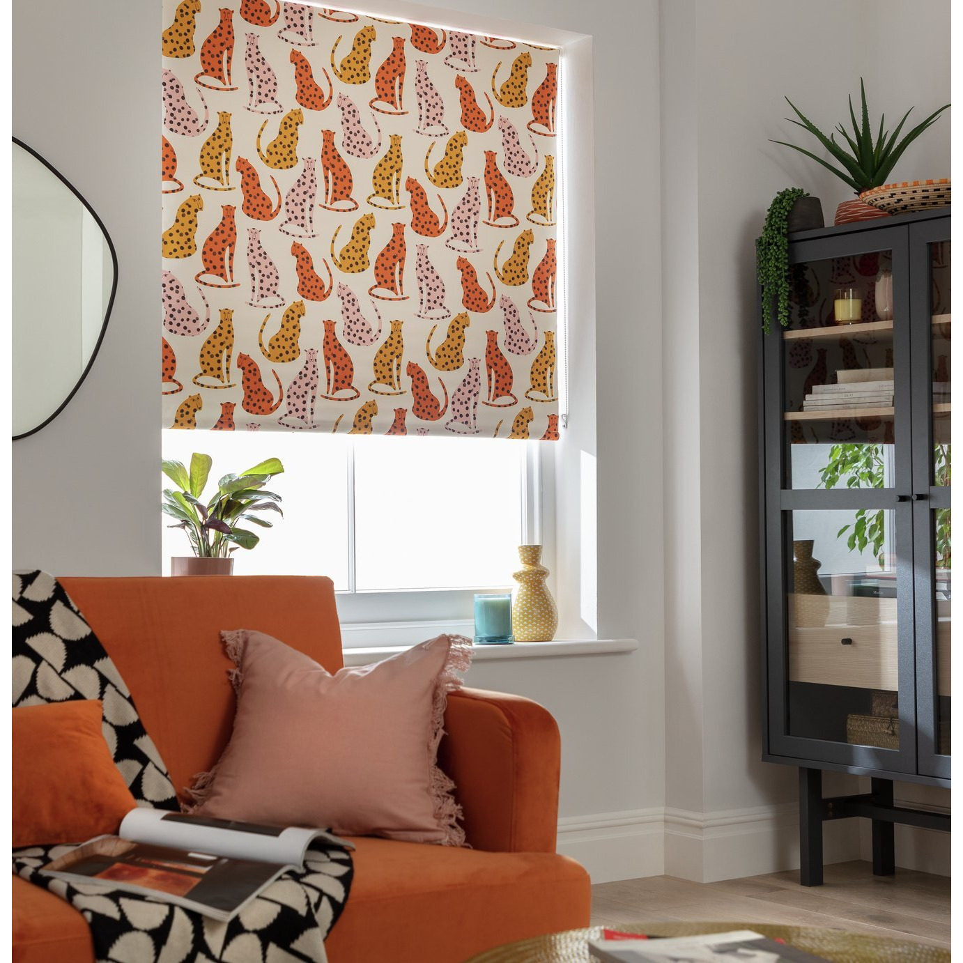 Habitat Cheetah Blackout Roller Blind - Orange - 6ft