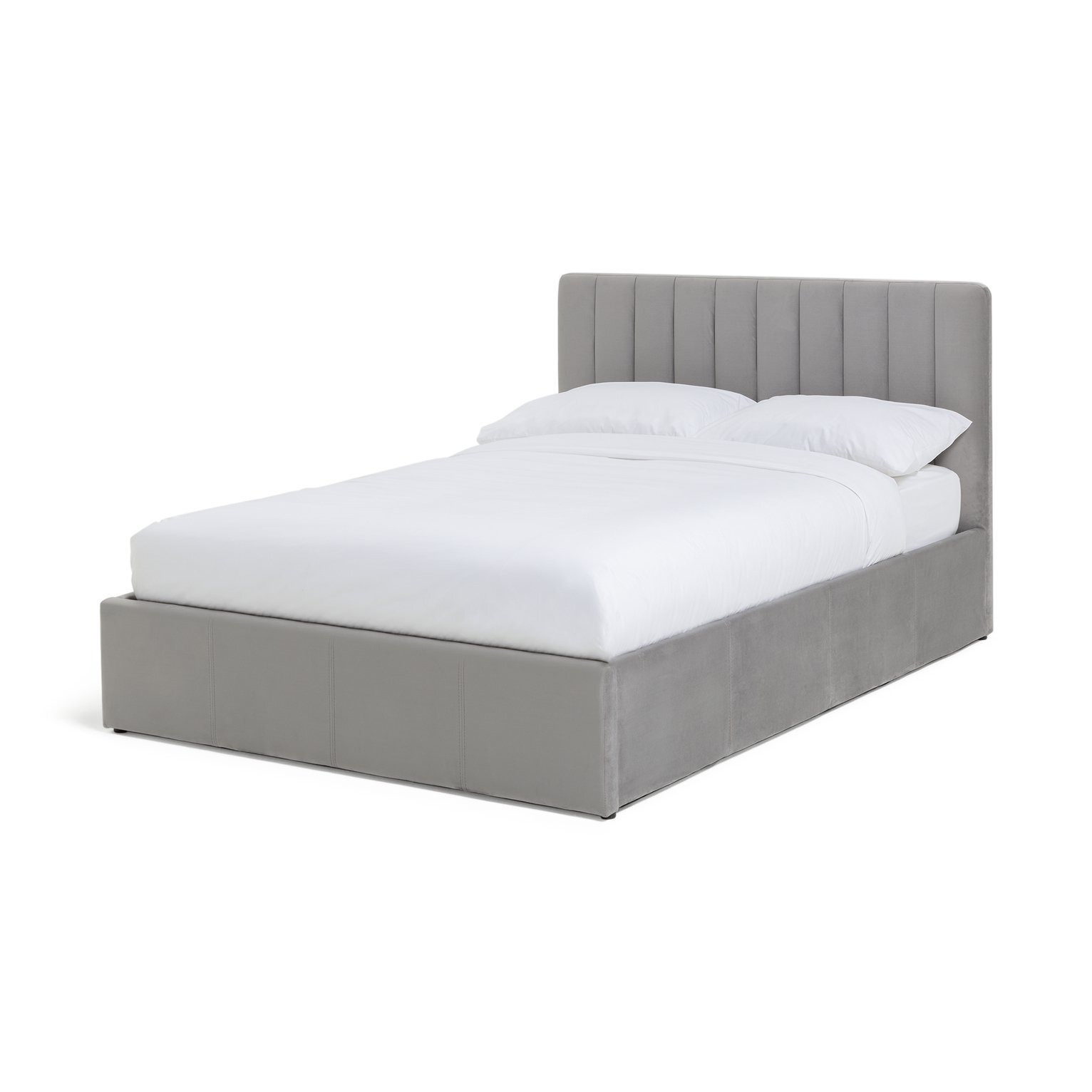Habitat Pandora Small Double Ottoman Velvet Bed Frame - Grey