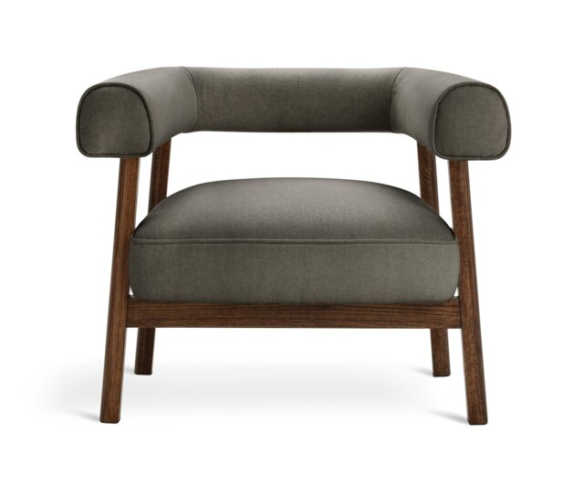 Habitat Elio Fabric Curved Armchair - Grey