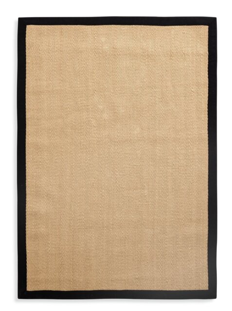 Habitat Herringbone Black Border Jute Rug- 80x150cm