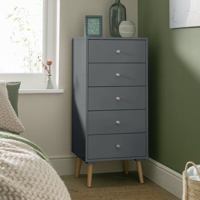 Habitat Otto 5 Drawer Tallboy - Black